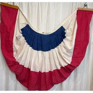 Pleated Full Fan Flag USA American Flag Patriotic Bunting Cotton Red White Blue